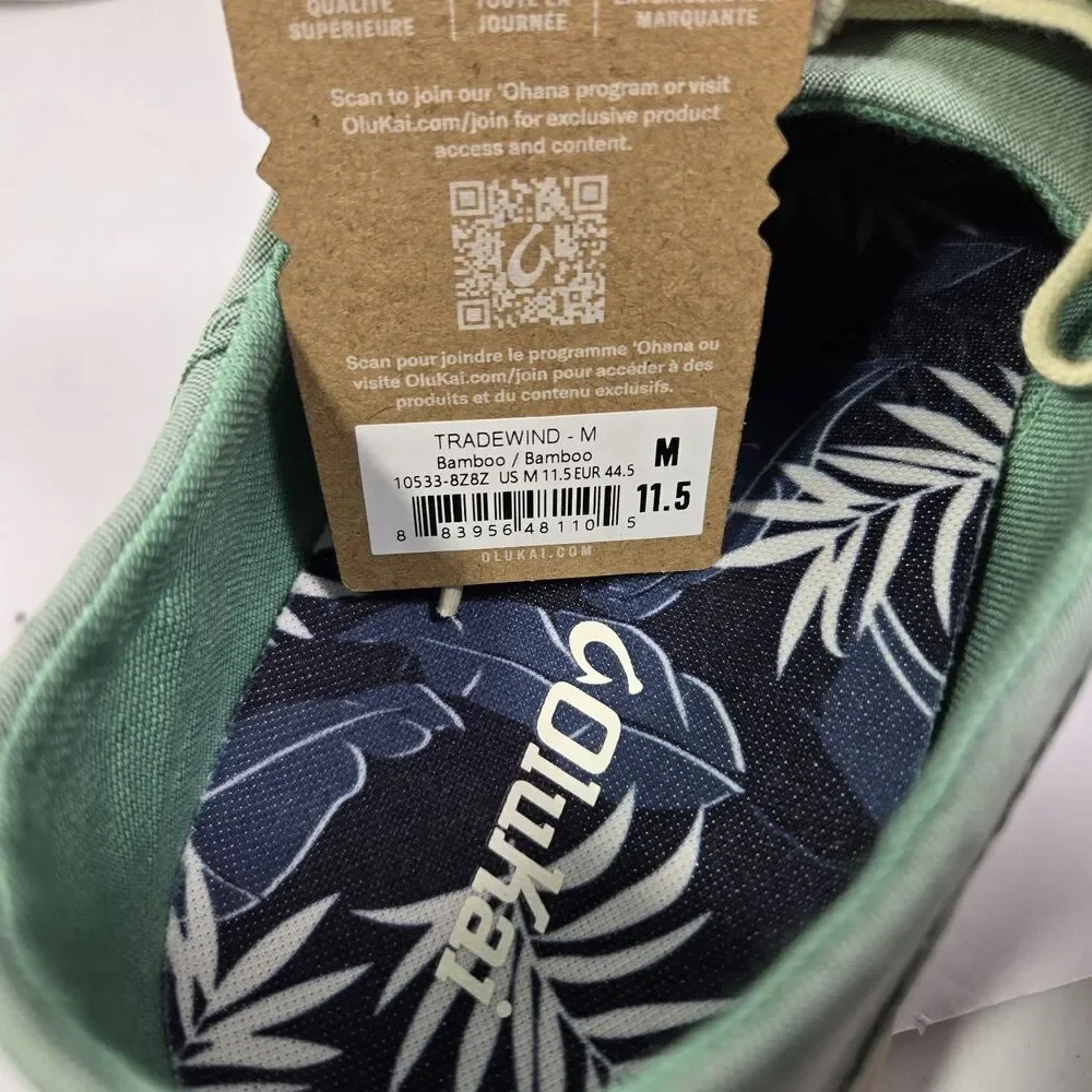Olukai Tradewind Bamboo Casual Shoes Lightweight Canvas Shoes Mens 11.5